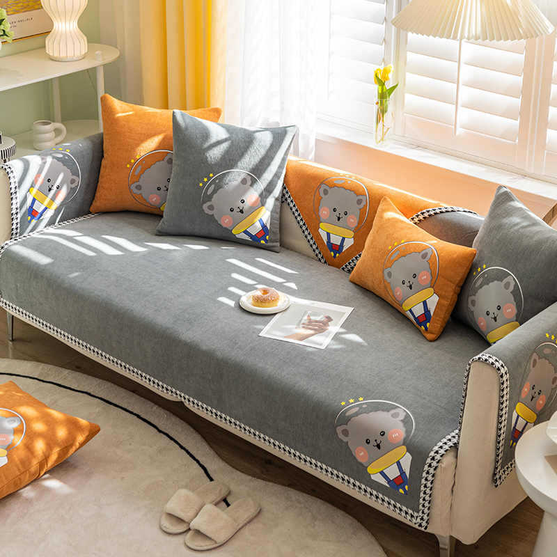 Sofa Cushion Universal Non-Slip In All Seasons French High-End Cartoon Seat Cushion Simple Sofa Cover Cover Cloth Backrest Towel