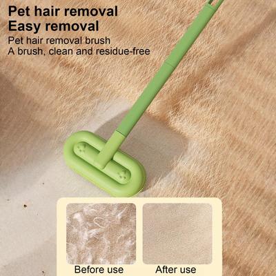 Pet Hair Removal Tool Long Handle Manual Dog Cat Hair Remover Lint Remover Brush for Rug Bedding Garment Couch Furniture