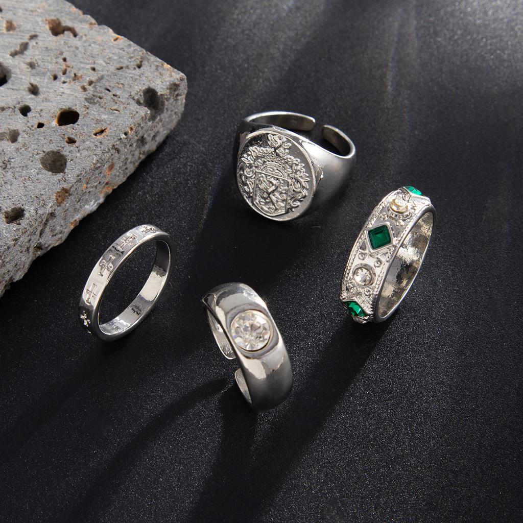 Hip Hop Diamond Inlay Ring for Men Fashion Personality High End Chunky Finger Jewelry