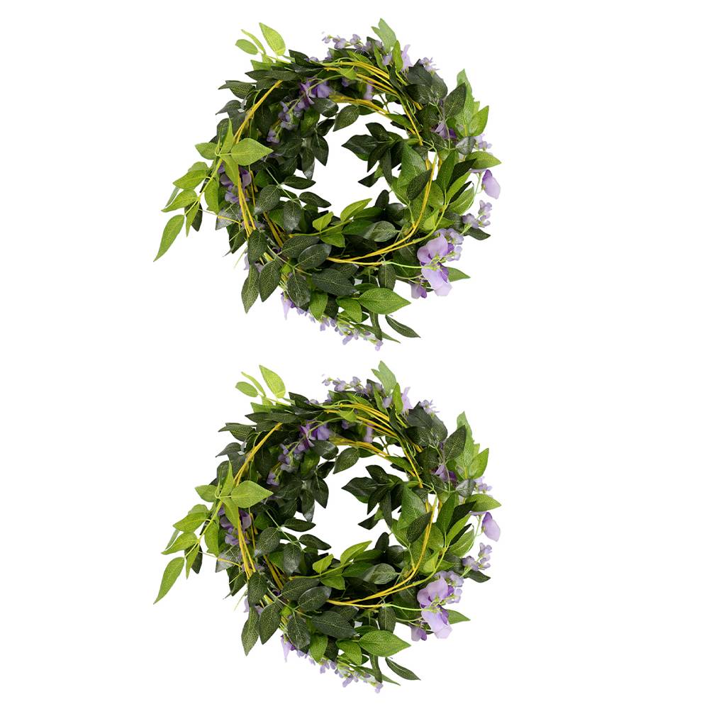2/4Pcs Wisteria Vine 7ft Faux Flowers Silk Wisteria Garland Artificial Wisteria Vine Rattan Silk Hanging Flower for Home Garden