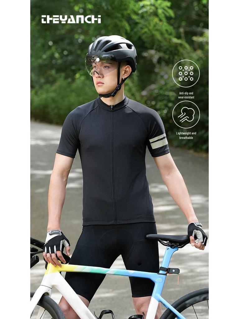 Herrcykelhandskar med halvfinger för sommaren - Halkskydd, Stötdämpande för landsvägscykling och träning