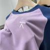 Unisex Outdoor Lightweight Color-Block Patchwork Round Neck Long Sleeve Fleece Base Layer T-Shirt