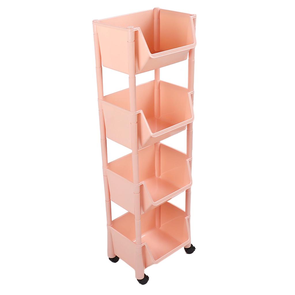 Compact Rolling Storage Organizer Large Capacity Mobile Utility Cart Movable Storage Book Shelf