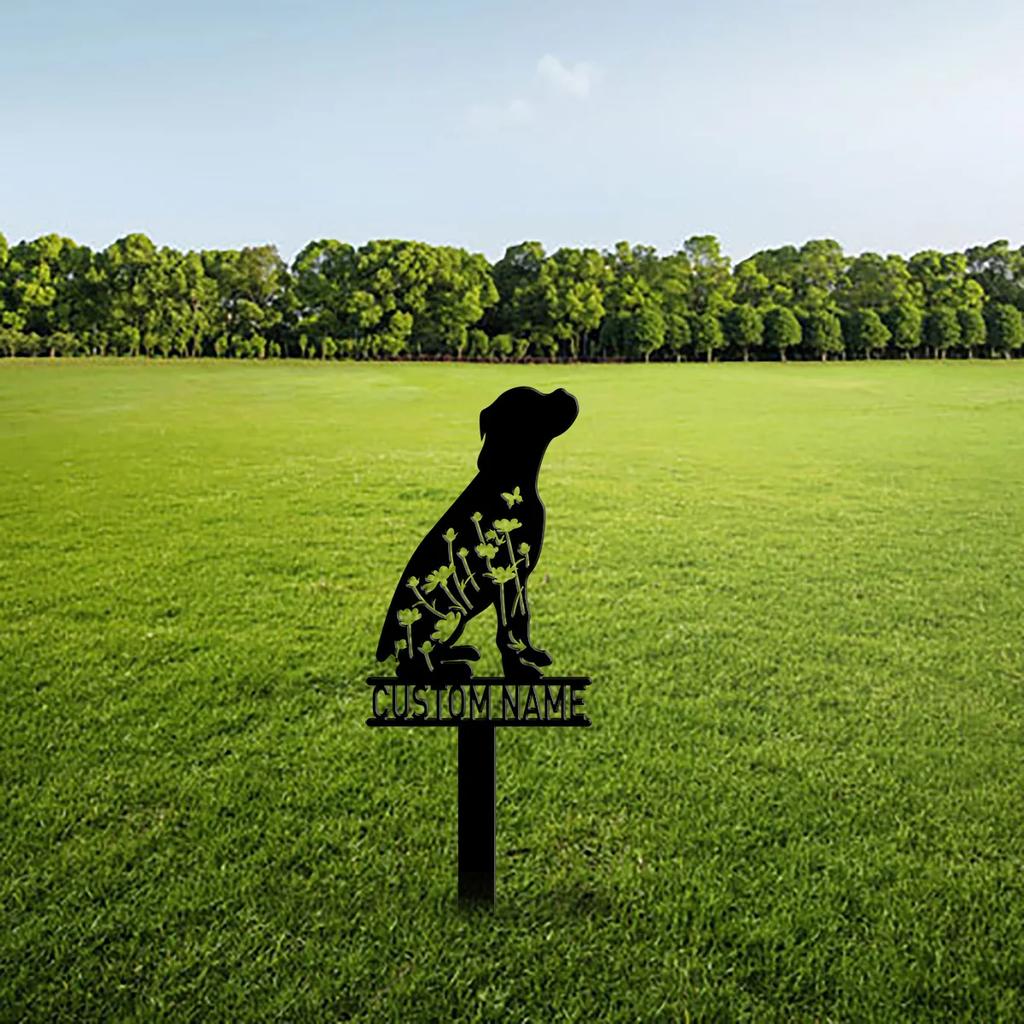 Custom Dog Memorial Garden Stake, Personalized Metal Grave Marker for Boxer, Pet Loss Sympathy Gift, Remembrance Yard Sign for Dog Lover