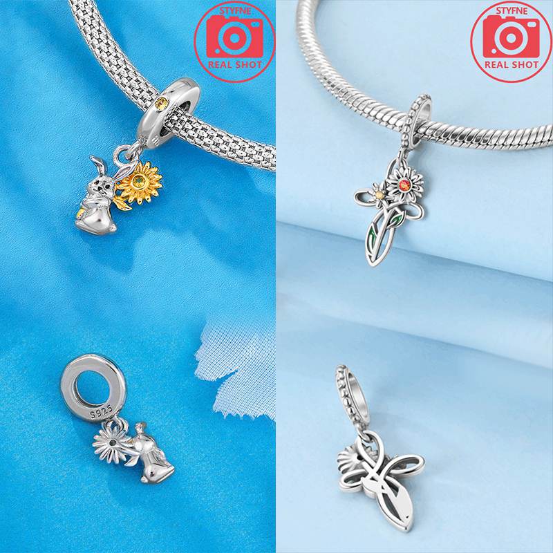 Original Copper Sunflower Charms Gold Flower Beads Fit Bracelet Accessories Women Jewelry Making Fine Jewelry Gift