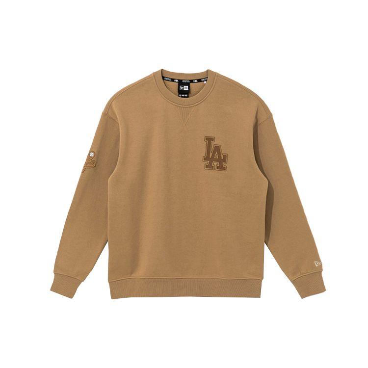 New Era Sonbahar/Kış 21 MLB Serisi Los Angeles Dodgers Logolu Bisiklet Yaka Kazak Günlük Amerikan Sweatshirt Unisex sweatshirt Açık Kahverengi 12866600