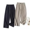 2025 Spring Women's Loose Fit Linen Wide-Leg Pleated Pants