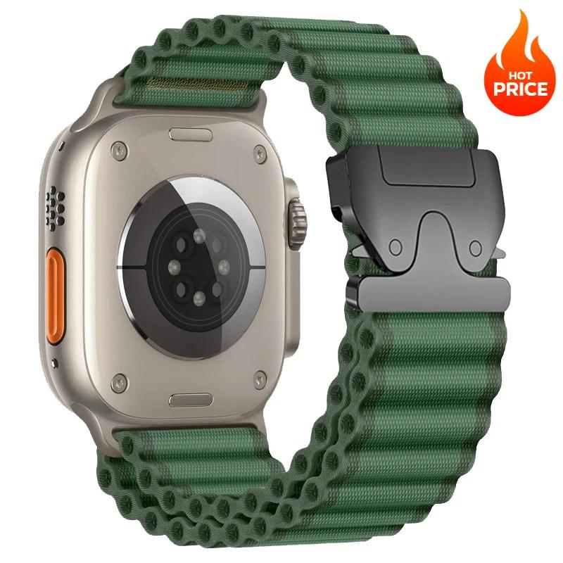 

Альпийский нейлоновый ремешок для Apple Watch Band 46 мм Ultra 2 49 мм 45 мм 41 мм 44 мм 42 мм Браслет для IWatch Серии 10 9 7 8 6 5 4 3 Correa 38mm-40mm-41mm