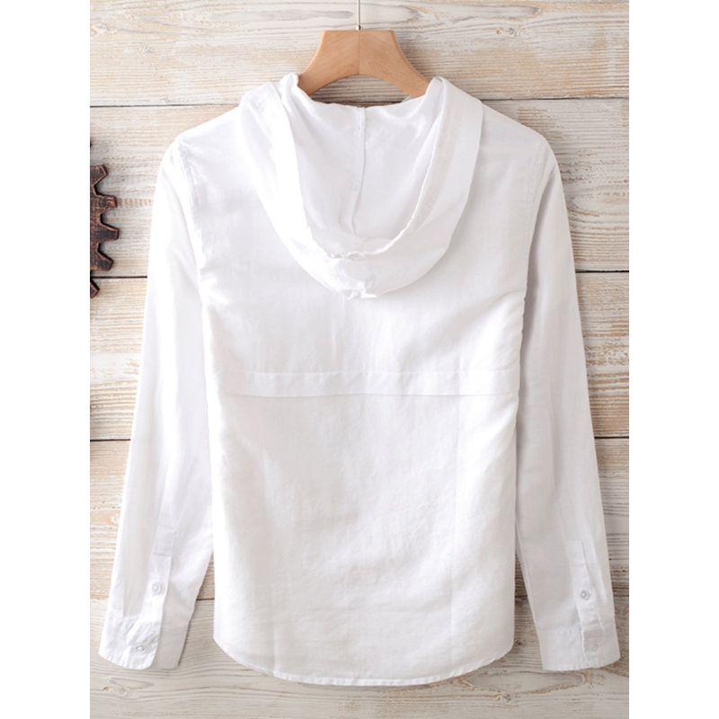 Trendy European and American Style Men's Cotton Long-Sleeved Shirt