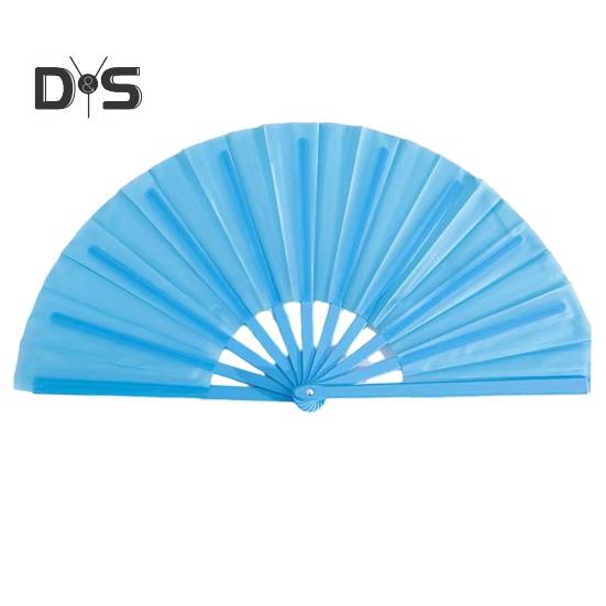 

Складной веер для женщин, складной китайский веер для тайцзи, винтажный веер для хлопков для фестиваля, танцев, косплея, свадебной вечеринки небесно-голубой