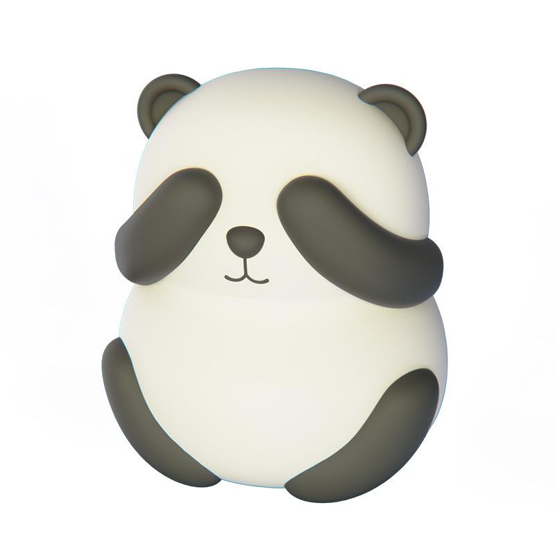 Adorable Rechargeable Silicone Puppy Night Light - Tap-Activated LED Bedside Lamp with Feeding Mode
