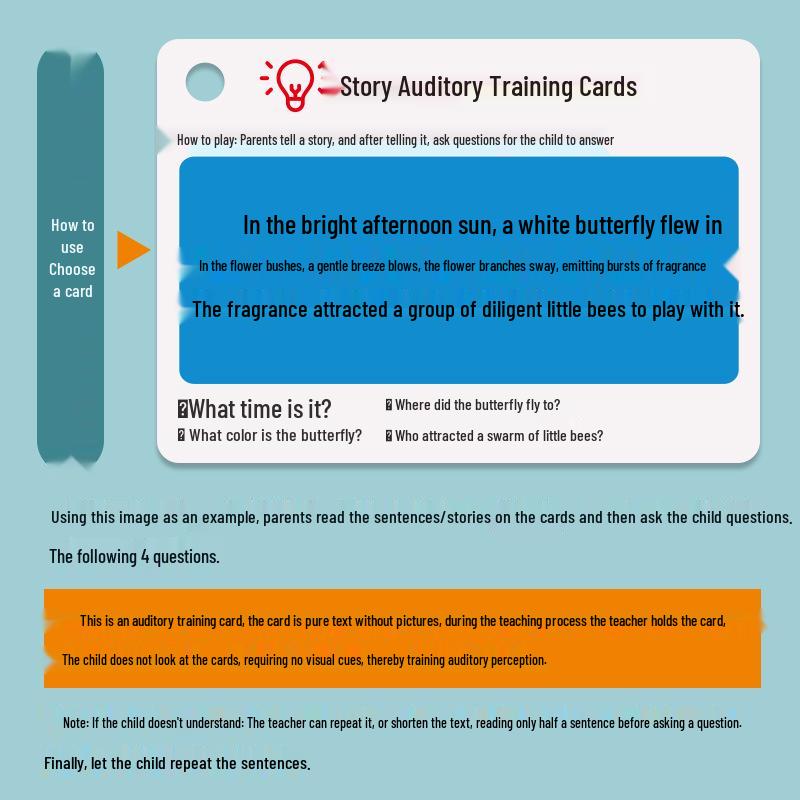 Auditory Focus & Memory Training Cards: Educational Puzzle for Parent-Child Cognitive Development