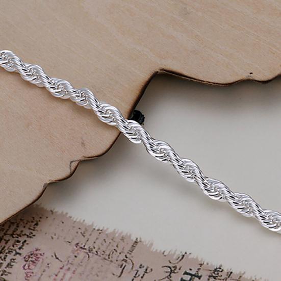 Women Elegant Silver Plated Twisted Chain Bracelet Bangle Jewelry Fashion Accessories for Party