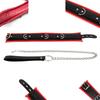Thick Leather Collar Choker with Chain Bondage Gear Necklace Collar and Leash Set for Men and Women