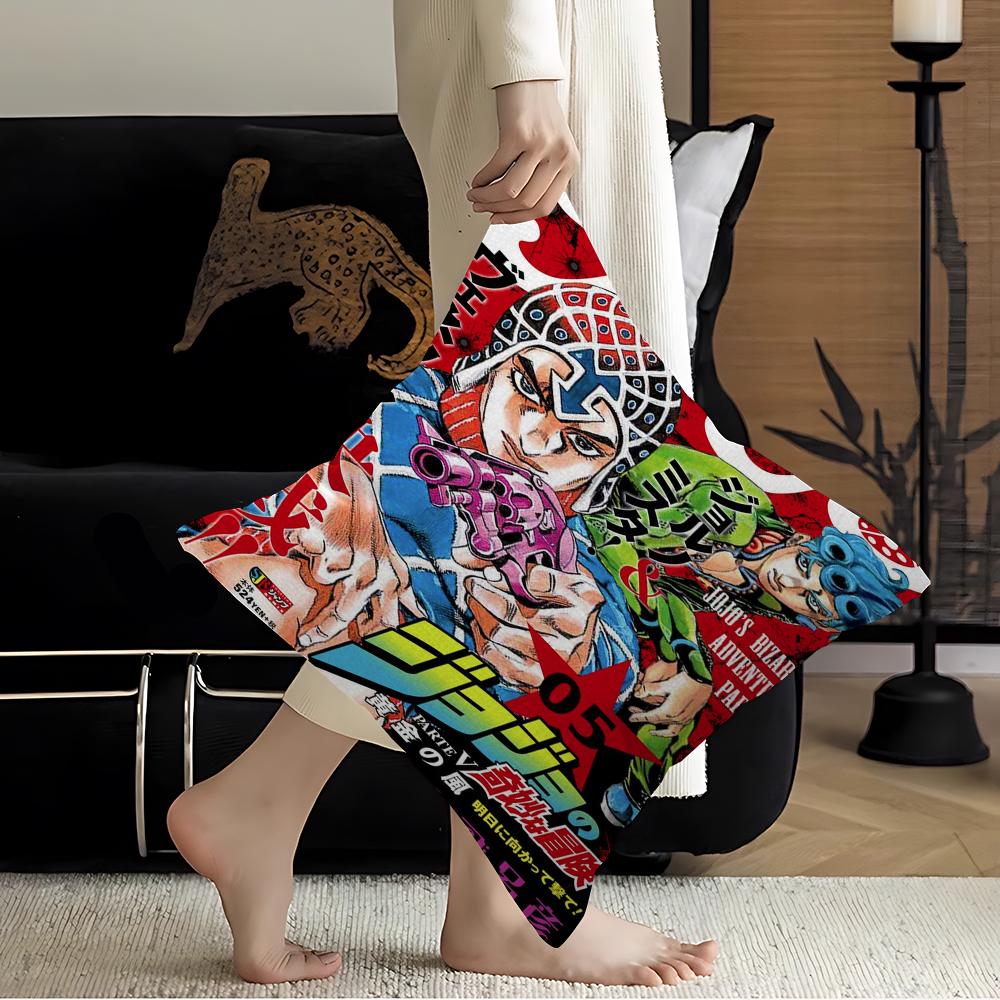 1PC Anime JoJos Bizarre Adventure JOJO Cushion Cover Car Throw Pillow Case For Sofa Car Christmas Gift 40x40cm 45x45cm