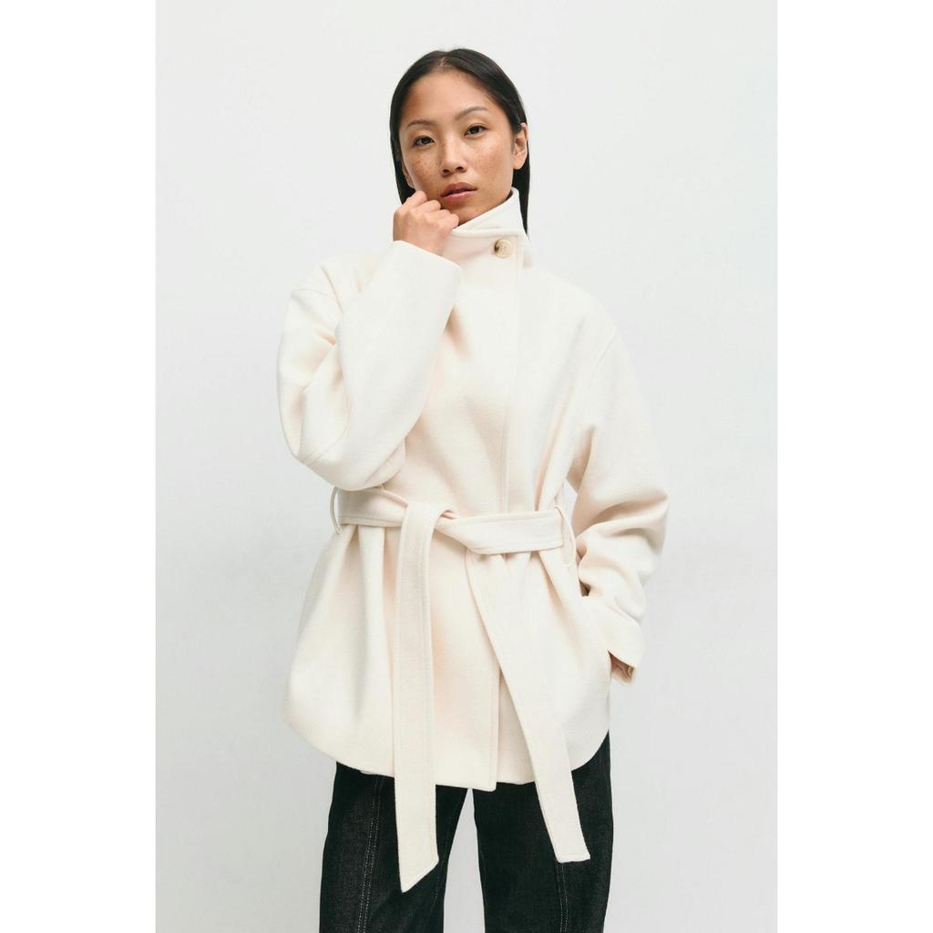 New European American Style Women's Stand Collar Double-sided Wool Coat, Thicken Mid-length Woolen Overcoat For Autumn Winter
