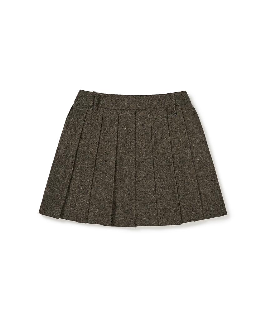 Clove [24Fw Clove] Woolen Pleated Skirt (Brown)