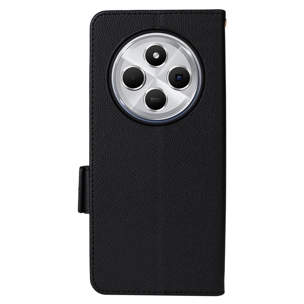 For Xiaomi Poco C75 4G/Redmi 14R 5G/14C 4G/A4 5G Case with Wrist Strap Litchi Texture PU Leather Wallet Phone Cover
