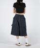 UMM Women'S Double-Tuck Bermuda Cargo Denim Pants 2 Colors