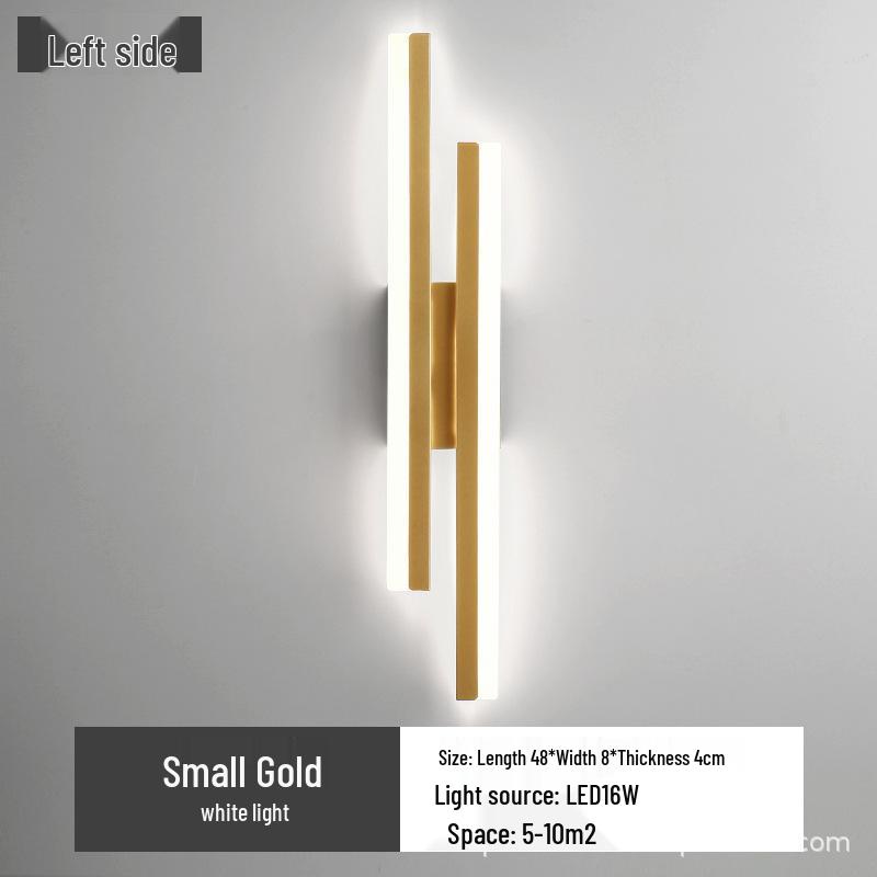 Nordic Luxury LED Bedside Wall Lamp - Minimalist Long Strip Design for Bedroom or Corridor