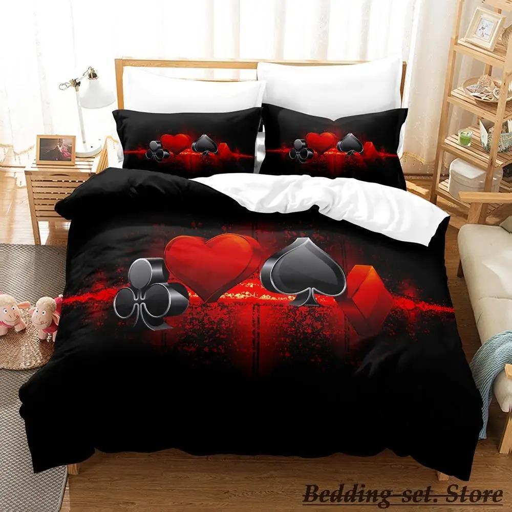HIGH CARD Poker Bedding Set Single Twin Full Queen King Size Anime Duvet Cover for Adult Kid Bedroom
