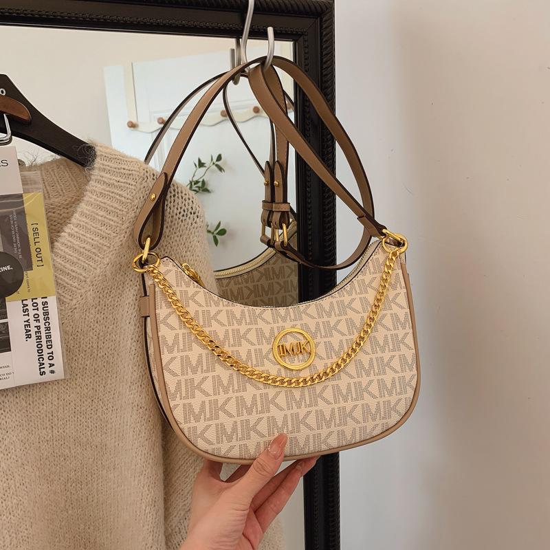 

Retro printed bag women s new chain shoulder armpit bag high-end versatile messenger crescent bag 25cm23cm18cm