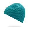Thickstripe Knitted Solidcolor Hat Black Unisex Warm Winter Overthehead