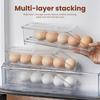 Plateau à œufs pour réfrigérateur Rangement des œufs Porte-œufs Capacité Boîte de rangement pour réfrigérateur avec roulement automatique pour réfrigérateur pour Diner