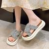 Fashion 2025 Fashionable Summer Women's Slippers Pearl Casual Beach Shoes Indoor Anti-Slip Outerwear Home Use PVC Sole Female Footwear