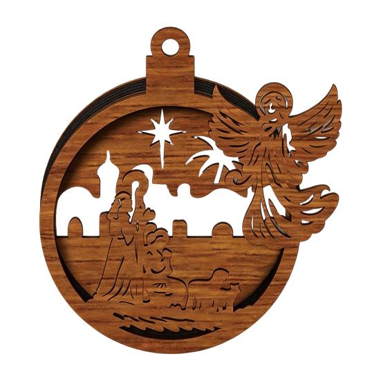 Magnetic Fridge Magnets for Christmas 3D Wooden Light Up Ornament, Layered House Tree Snowman Reusable Festive Decorations Nativity Scene Hanging