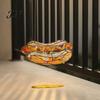 Lightweight Window Ornaments Hot Dog Stained Glass Acrylic Suncatcher, Colorful Retro Hanging Ornament with Modern Shop Soft Furnishings Metal Chain,