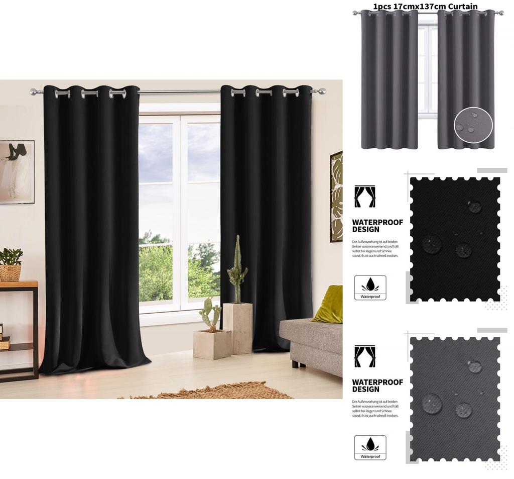 Outdoor Waterproof Canvas Curtain With Full Light Blocking For Balcony And Patio Areas