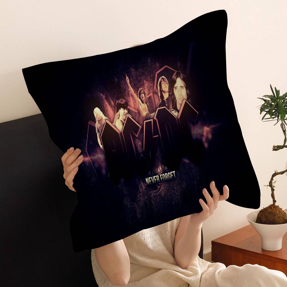 A-AC-DC Band Kissenbezug Auto Wurfkissenhülle Für Sofa Auto Weihnachtsgeschenk 40x40cm 45x45cm