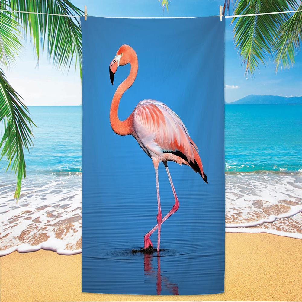 1pc Tropical Plant Flower Beach Towel, Quick Drying Absorbent Swimming Towel, Suitable for Sports, Camping, Yoga, Swimming