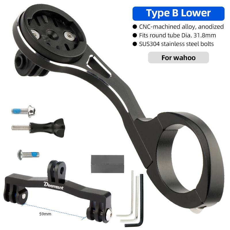 MTB Road Bike Handlebar Extended Bar Computer Mount for Garmin/Bryton/Wahoo Out Front Sports Camera Front Light Stand Clip