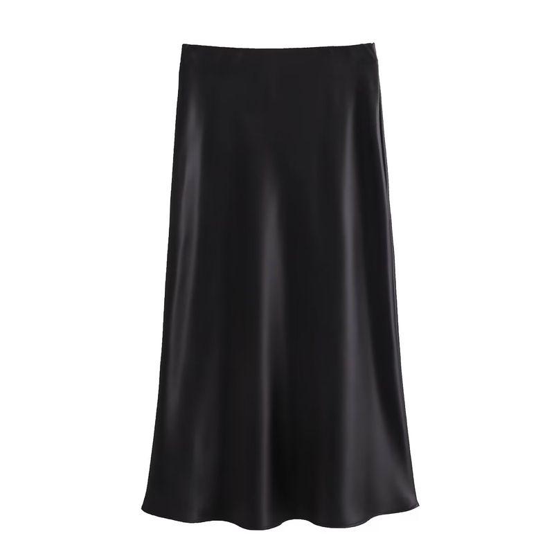 Fashion Kaslead Women's Silk Satin Skirt