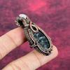 Seraphinite Gemstone Pendant Copper Wire Wrapped Jewelry Rainbow Moonstone Pendant