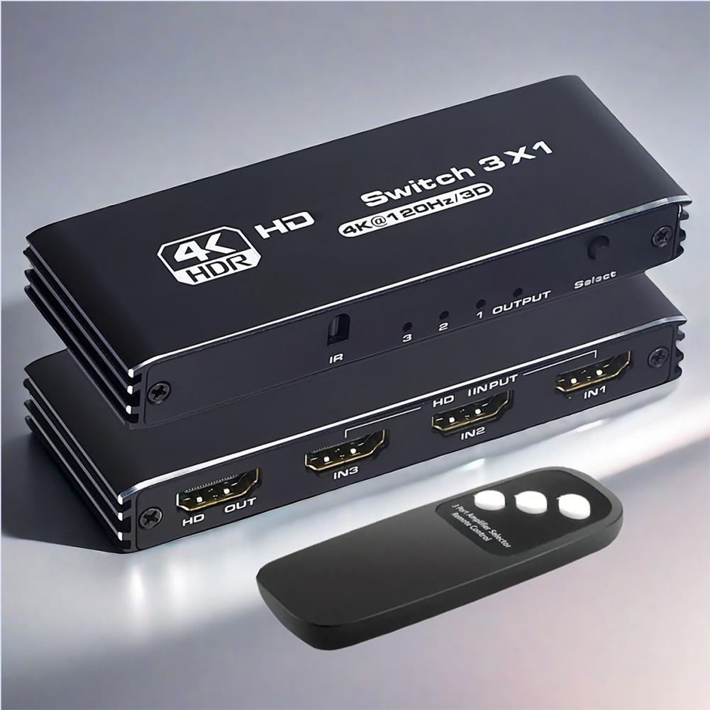 HDMI-Compatible Switcher Plug and Play Switcher Selector Box Three Switching Modes Automatic Switch for HD-DVD PS3/4/5 Xbox 360