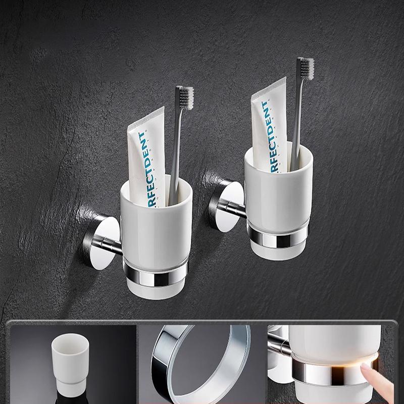 Toothbrush Cup Holder Bathroom Supplies Double Ceramic/Glass Cup Wall Mounted Toothbrush Holder Bathroom Accessories