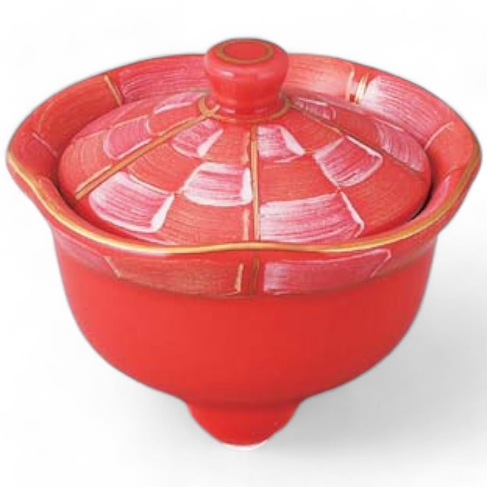 

Takumifu Arita Ware 8cm Side Plate, Red Banana Flower Shape, Lidded Container, Delicacy, Made in Japan