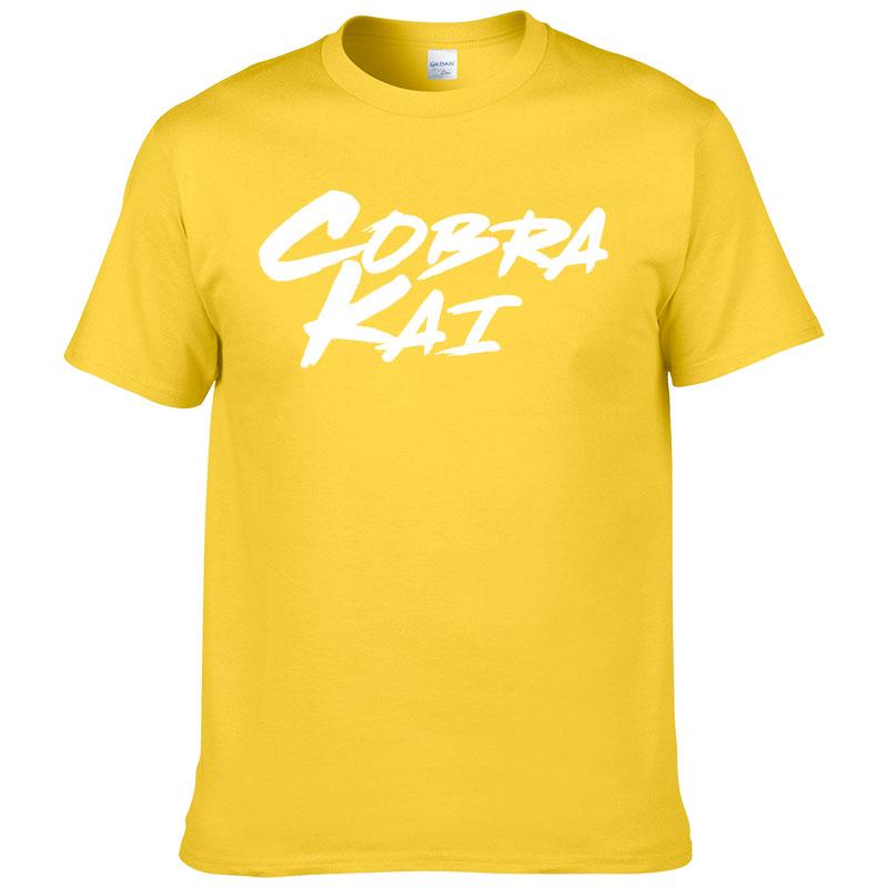 100% Cotton T Shirt Men's Summer Short Sleeve tshirt Fashion Casual T-shirt Cobra kai Print tshirt Homme Hombre F67