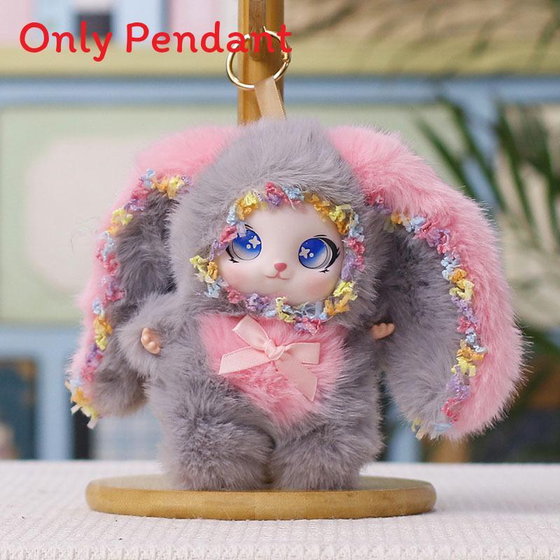 Plush Bunny Keychain With Silicone Face For Kids And Car Decor