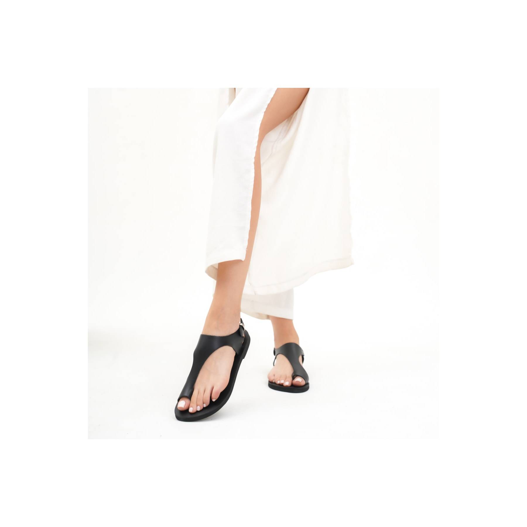 

Женские черные сандалии Bodrum из натуральной кожи ручной работы Комфортные повседневные качественные стильные легкие сандалии 36