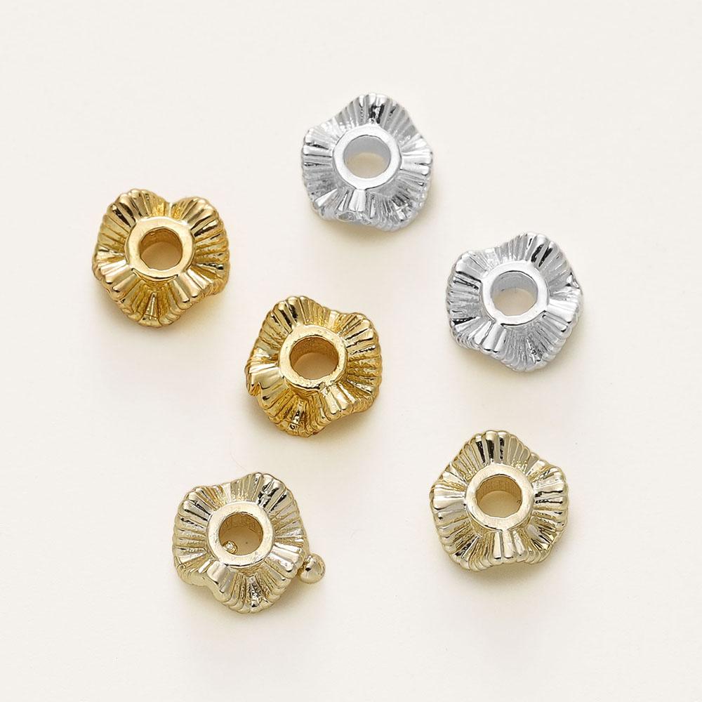 20 Stück/Packung 14K/18K Goldfarbe Beschichtetes Metall Messing Wellenform Abstandshalter Perlen Für DIY Handgemachtes Armband Schmuckherstellung Zubehör