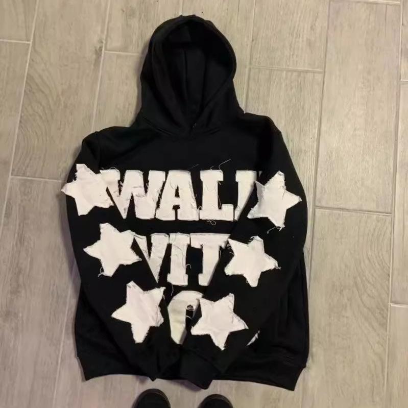 

Unisex Y2K Large Letter Appliqué Hoodie - European & American Hip-hop Style XXL
