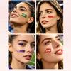 Nostalgie Soccer Face Tattoos Stickers, Waterproof Temporary Body Art for Sports Fans, Football Team Party Makeup Decals Game Day