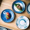 Japanese Sushi Plate Ceramic Dish for Restaurant Commercial Use Sashimi Salmon Appetizer Round Tray