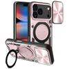 For iPhone 17 Pro Case TPU + PC Phone Cover with Kickstand , Slide Lens Window