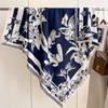 Fashion Versatile Women'S Imitation Cashmere Warm Scarf Wind Grotesque Plant Print Square Scarf Shawl