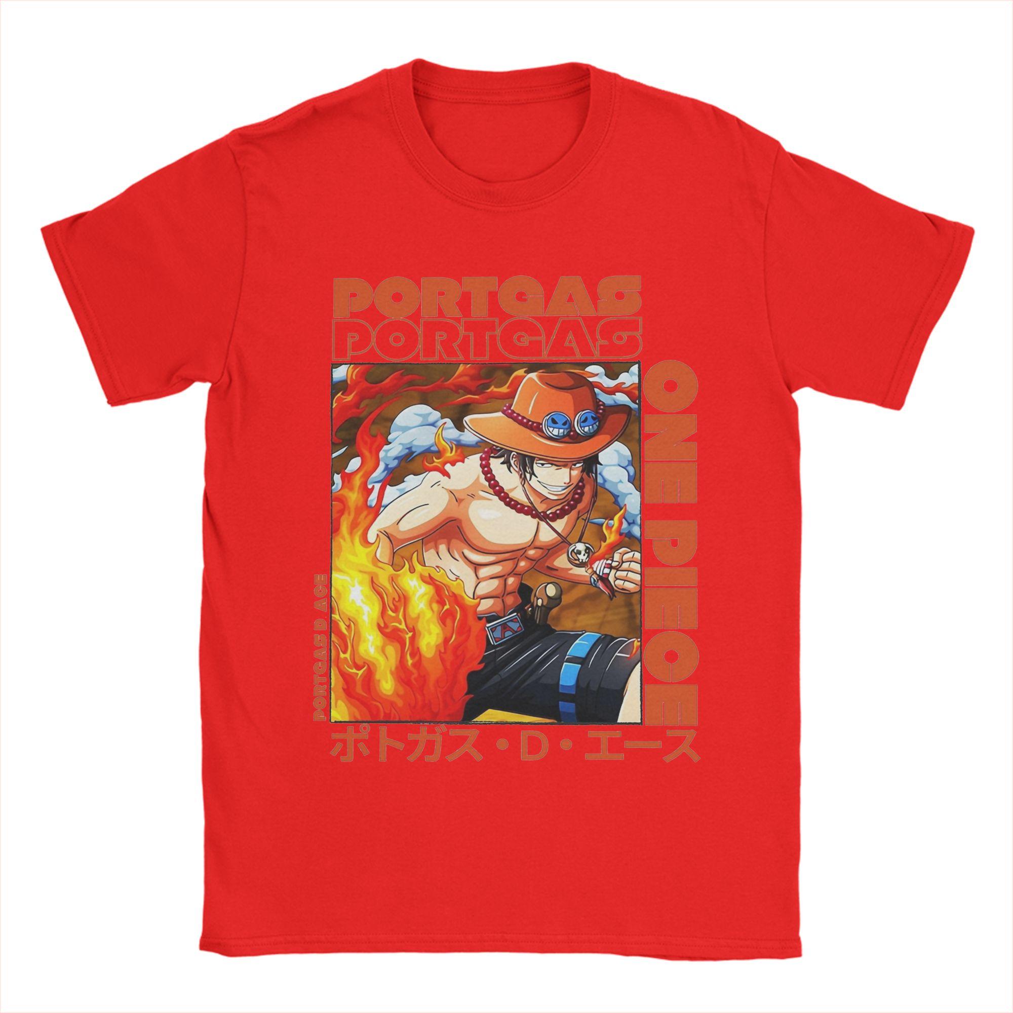 

Mens Portgas D Ace T Shirt Ones Pieces Cotton Tops Vintage Short Sleeve Crewneck Tee Shirt Summer TShirt S
